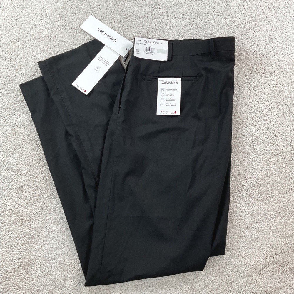 Calvin Klein Mens X Slim Fit‎ Jerome Dress Pants Black 40W x 34L NEW